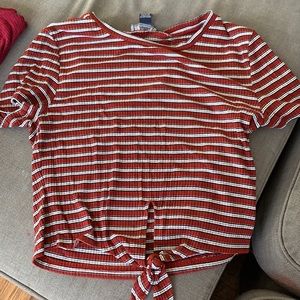 red forever 21 shirt with tie